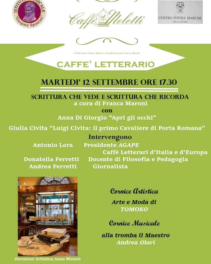 Caffè Letterario Meletti Ascoli Piceno programma