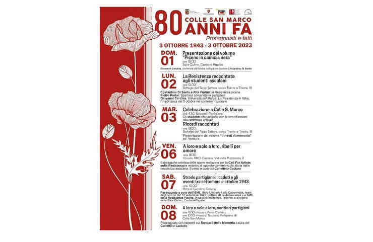 Locandina 80 anni Colle San Marco Ascoli Piceno 