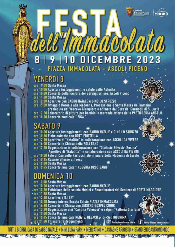 Festa Immacolata Ascoli Piceno  programma