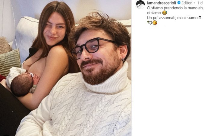 Arianna Cirrincione e Andrea Cerioli insieme alla figlia sui social