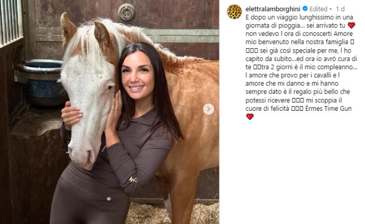 Elettra Lamborghini: il regalo per il suo compleanno è un cavallo