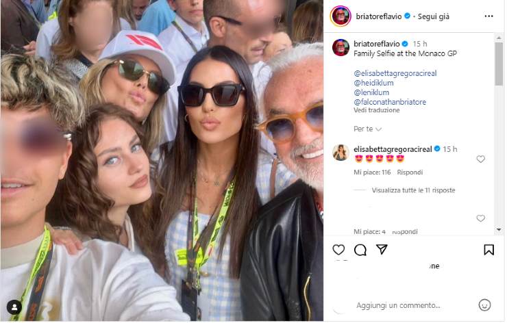 Flavio Briatore si mostra sui social insieme a tutta la famiglia