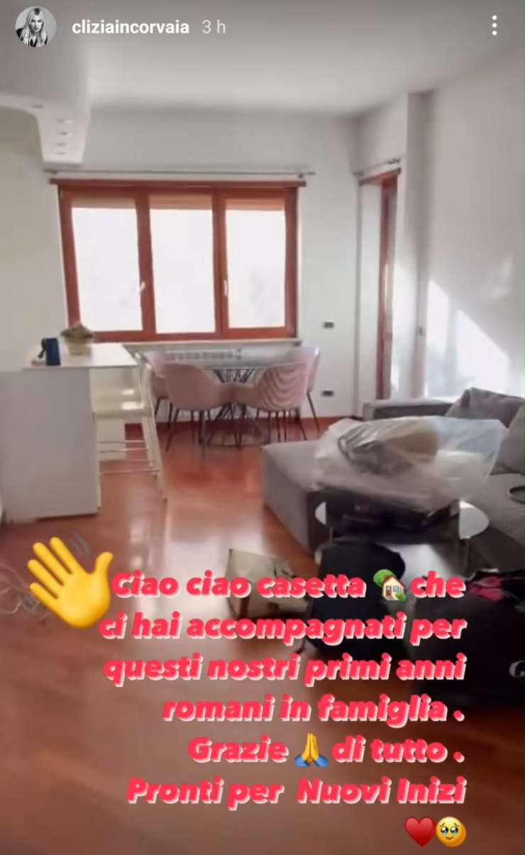 Clizia Incorvaia saluta il suo appartamento