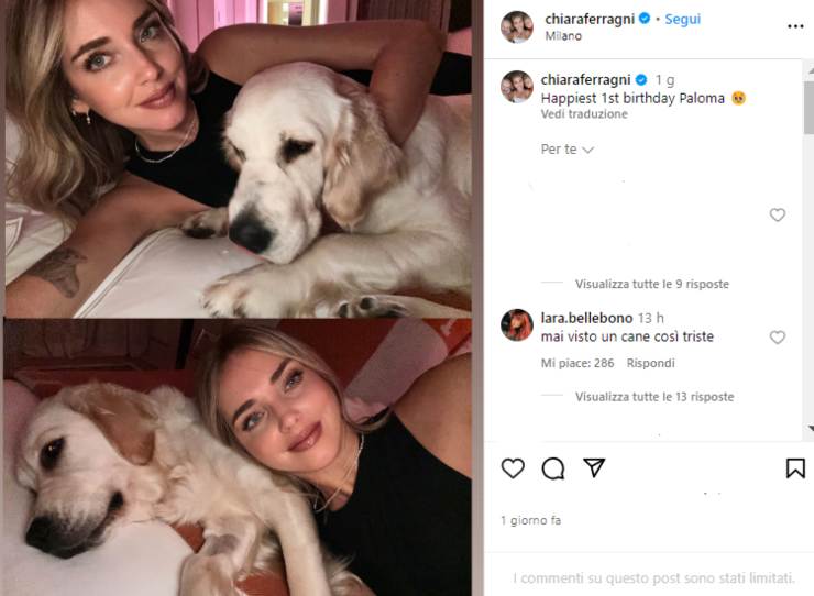 Chiara Ferragni, come sta Paloma