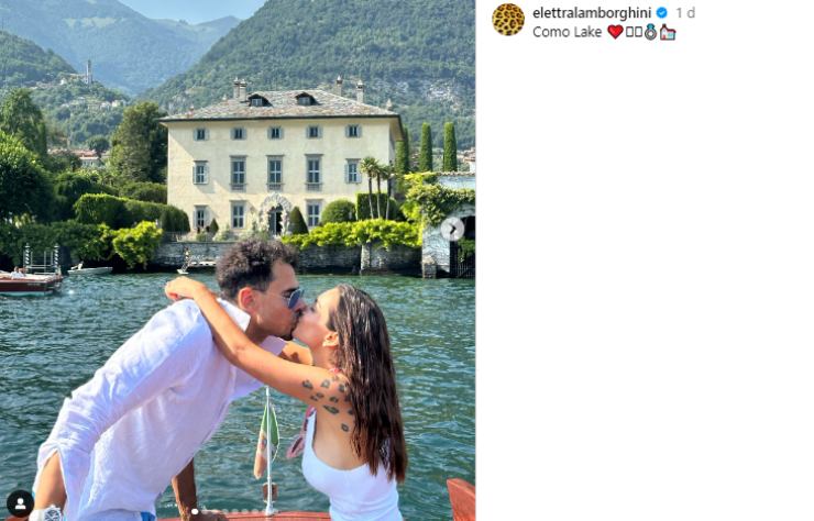 elettra lamborghini si gode la vacanza romantica