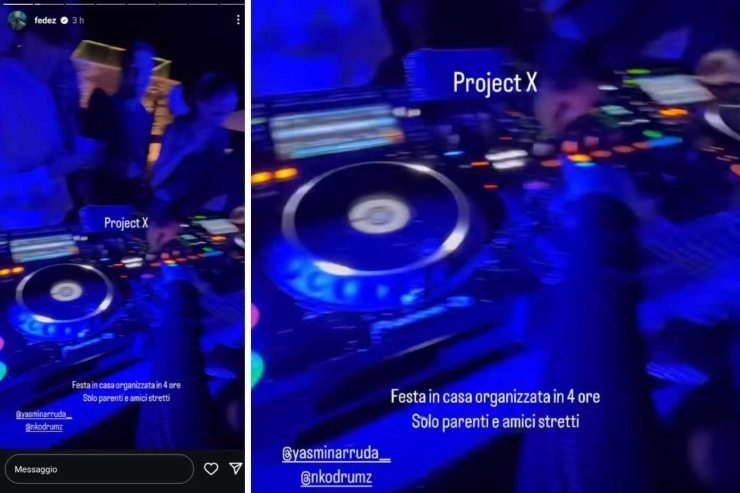 Fedez organizza una festa nella sua villa