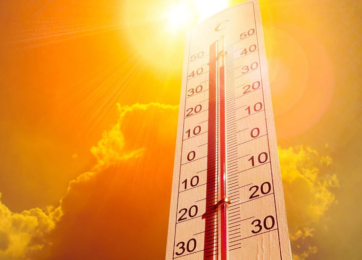caldo meteo termometro