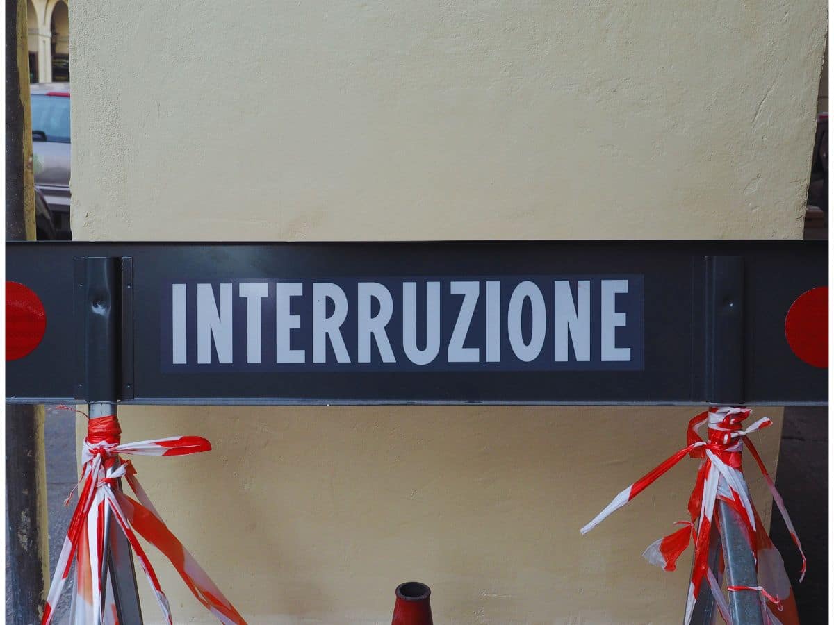 strada chiusa interrotta