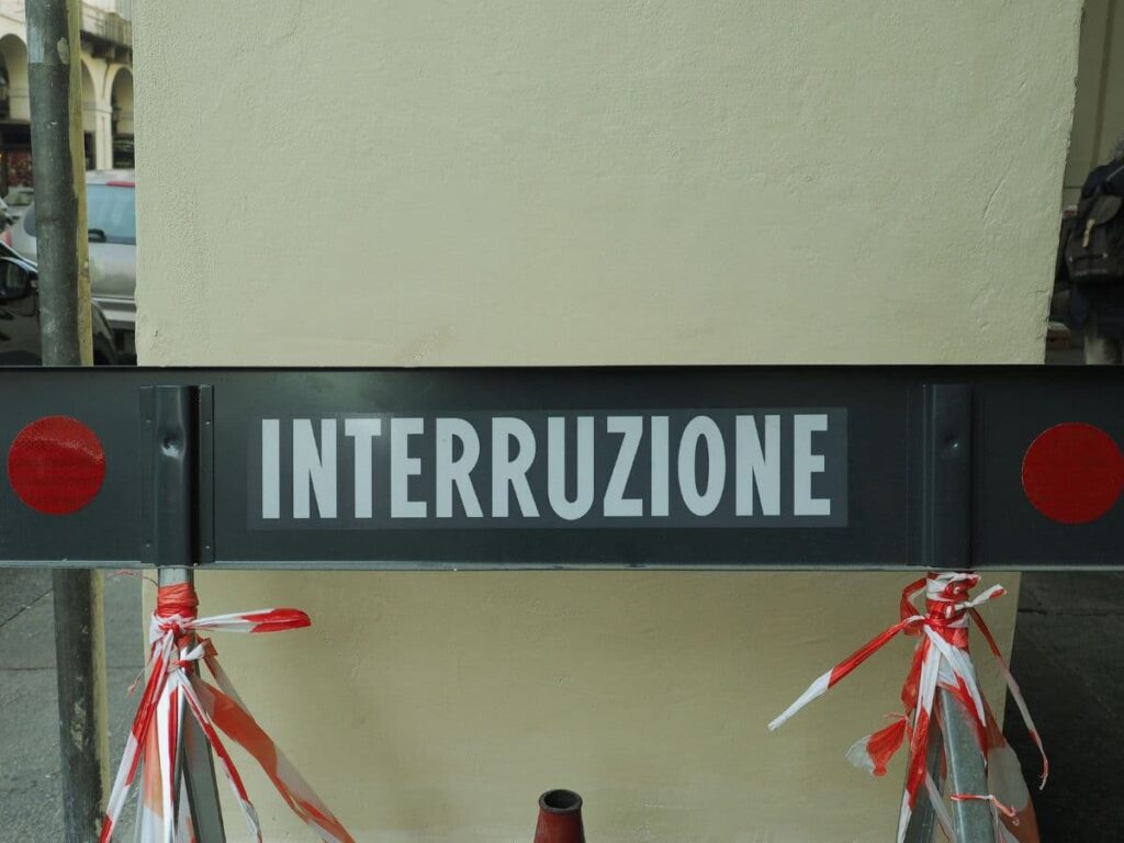 strada interruzione lavori
