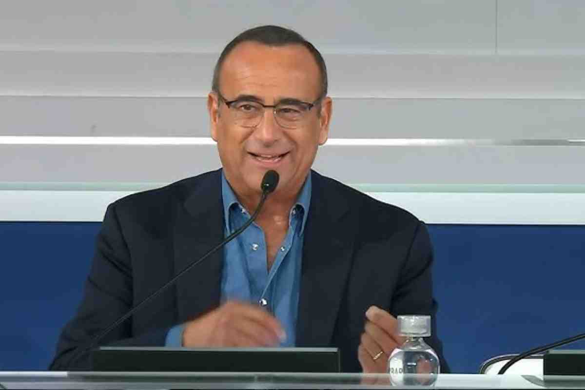 Carlo Conti parla in conferenza stampa