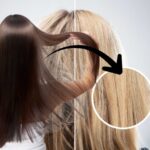 sfondo prima e dopo capelli ragazza e ragazza con capelli fini