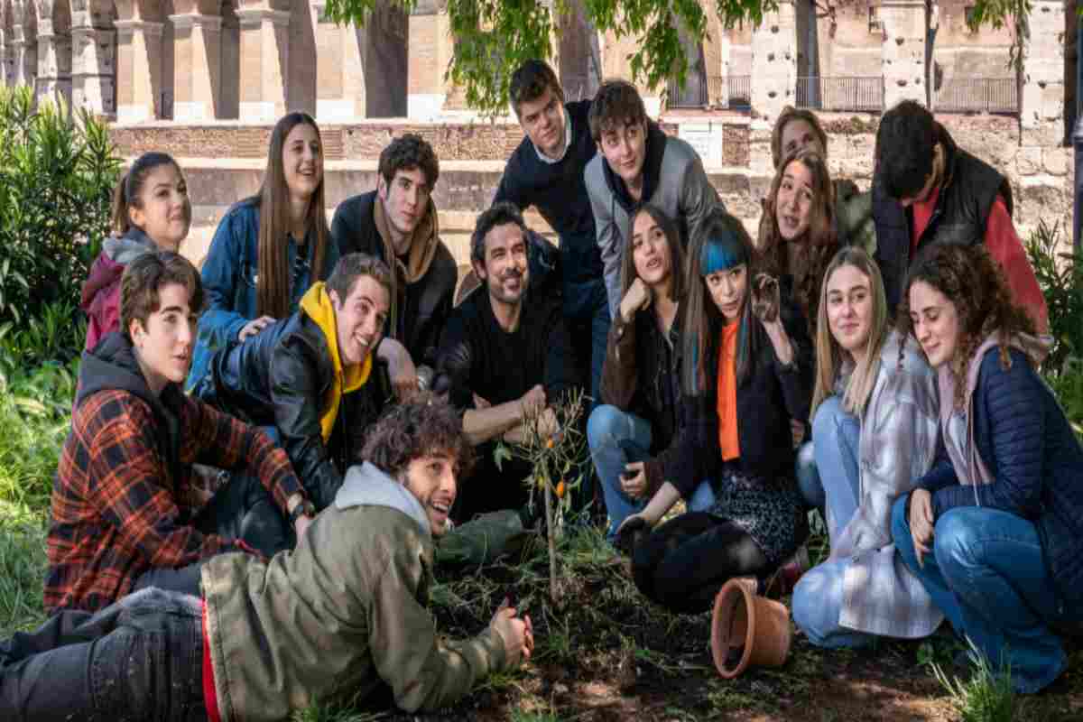 Dante Balestra tra i suoi alunni