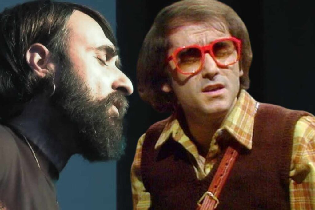 Ivan Graziani e sullo sfondo il figlio Filippo